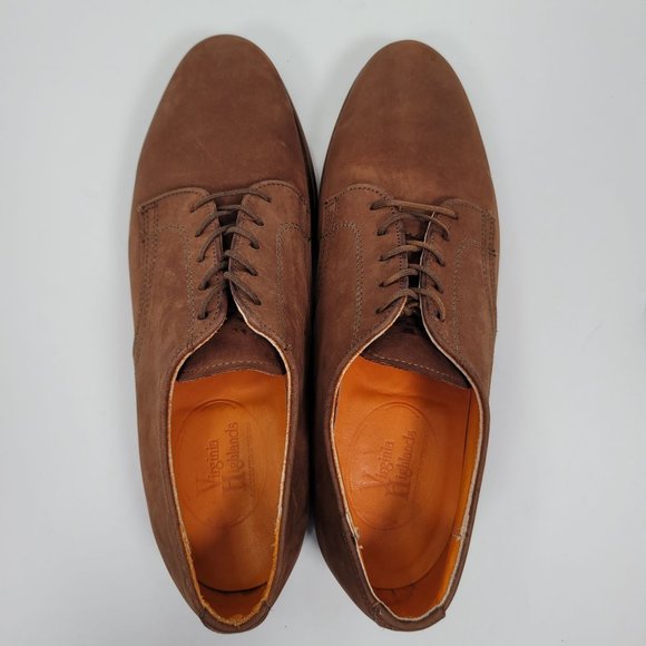 Virginia Highlands Men\'s Brown Leather Oxford Handcrafted Vibram Shoes US Size 9 main image 8